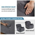 thumbnail image 3 of Funda para silla reclinable de terciopelo de felpa de 1 pieza para sillón reclinable grande, protector de muebles de terciopelo suave y grueso con parte inferior elástica, espuma antideslizante adjunta (reclinable, gris) ER, 3 of 5