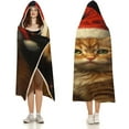 thumbnail image 3 of Wearable Blanket Gifts for Adults Cat Blanket for Cat Lovers, Cute Cat Hooded Blanket Gifts, Christmas Presents, 3 of 6
