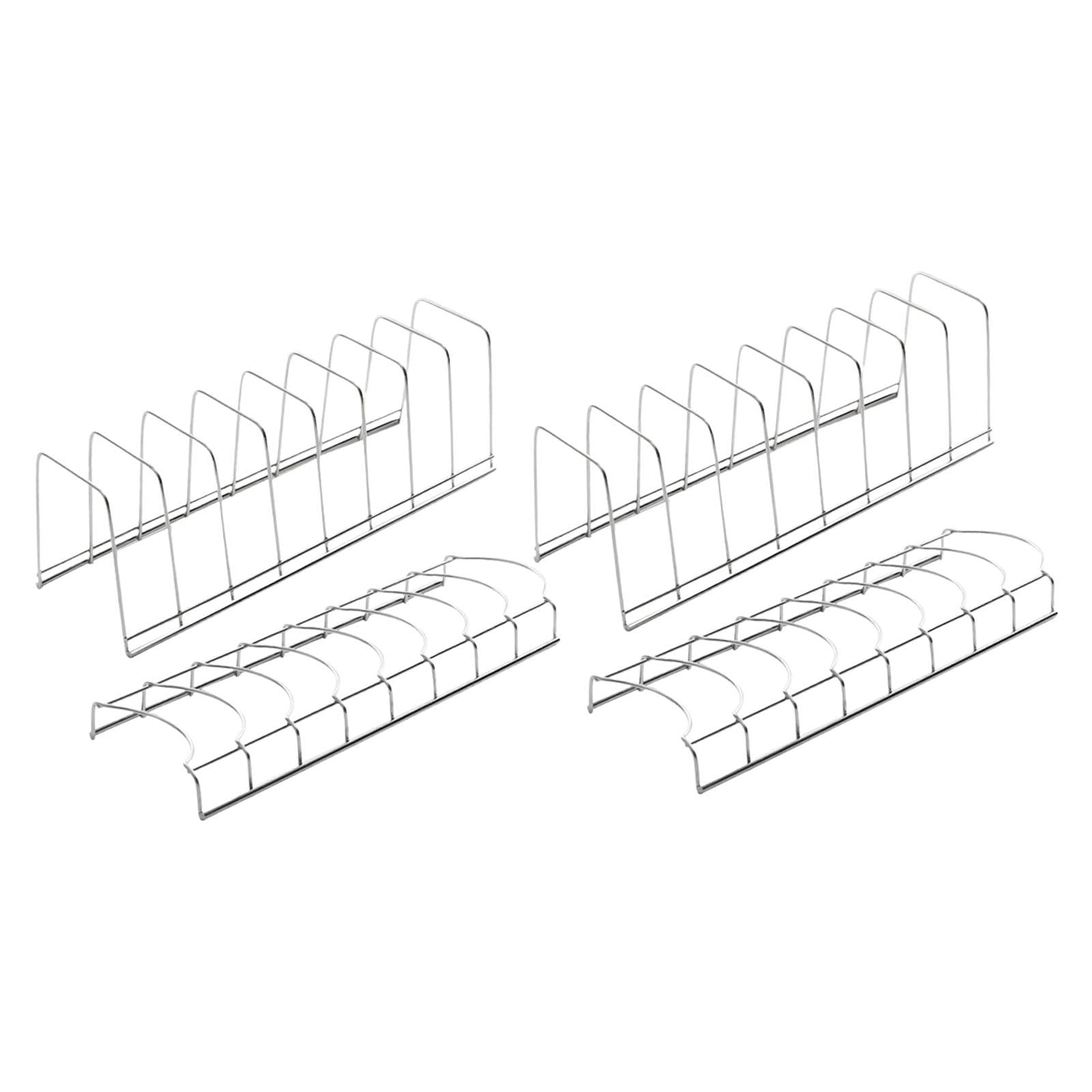 CoudarTitie 2 Bowl Drying Rack 2 Dish Holder Drain Basket for Home Restaurant Countertop Silver