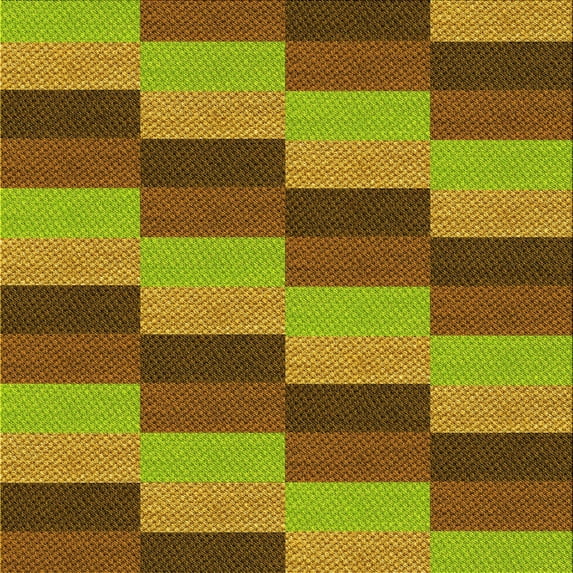 Ahgly Company Machine Washable Indoor Square Transitional Saddle Brown Area Rugs, 5' Square