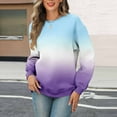 thumbnail image 4 of Womens Fall Thin Sweaters, Long Sleeve Pullover for Women Fashion Loose Fit Ombre Tie Dye Crewneck Sweatshirts S-2XL, 4 of 5
