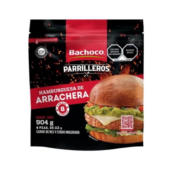 Hamburguesa Arrachera Bachoco Parrilleros 904g