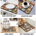 thumbnail image 4 of Dish Drying Mat, Coffee Farmhouse Plaid Absorbent Coffee Bar Mat for Countertops, Coffee Bar Accessories for Kitchen Counter Coffee Maker Coffee Pot Dining Room Decoration 18x24in, 4 of 7
