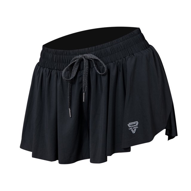 Pantalones cortos 2 en 1 fluidos para correr para mujer Gimnasio Yoga Atlético Mujer Entrenamiento Biker Spandex Lounge Sweat Falda Verano XL TUNC Sencillez