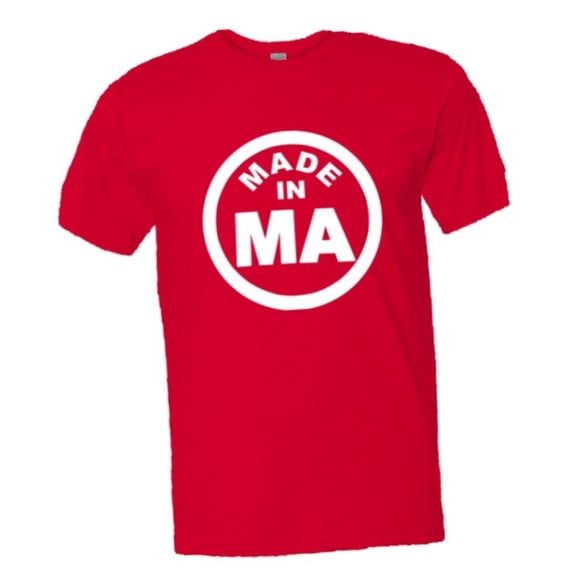 PleaseMeTees™ Mens From Born Made In Massachusetts MA Logo Label HQ Tee