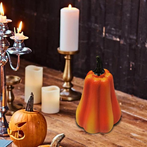 Resin Artificial Harvest Pumpkin Thanksgiving Pumpkin Halloween Party Supplies Handmade Realistic for Decorating Embellishing and Displaying Long