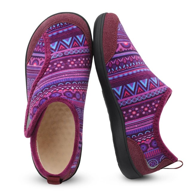 Zapatillas QFH Toasty para diabéticos, anchas, mujer 11/hombre, 9, suela de goma