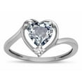 thumbnail image 2 of Star K � Genuine Aquamarine Heart Bypass Love Knot Promise Ring, 2 of 9