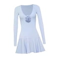 thumbnail image 3 of Vestido con falda de tenis para mujer, ropa de calle, vestido de entrenamiento para , fitness, bádminton , Azul Claro, L, 3 of 7