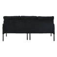 thumbnail image 6 of Dtwnek Corduroy Upholstered Loveseat Sofa with Metal Legs and Side Pockets, 2 Seater Sofa Couch for Living Room, Bedroom, Apartment, Black, 6 of 8