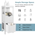 thumbnail image 3 of MAT EXPERT Small Bathroom Storage Cabinet,3-Tier Bathroom Floor Cabinet with 2 Detachable Drawers & Anti-Tipping Device, Wooden Small Cabinet for Office, Entryway，12" L x 12" W x 35" H (White), 3 of 9