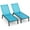 Blue, variant on FHVIT Patio Chaise Lounge with 5-Postion Adjustable Backrest for Outdoor, Sun Tanning