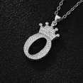 thumbnail image 1 of Collar con colgante de corona de micro diamantes de imitación con exquisito sentido de la letra H en inglés para mujer, 1 of 6