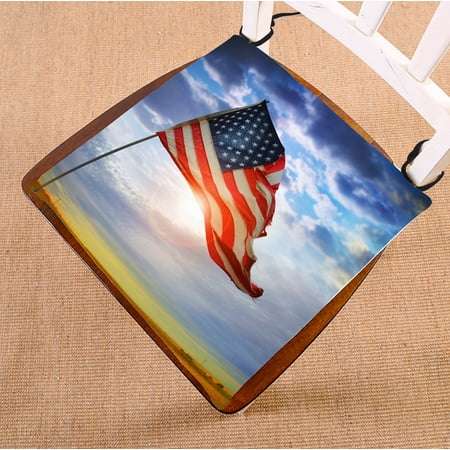 

YKCG American Flag Seat Cushion Chair Cushion Floor Cushion Twin Sides 18x18 inches