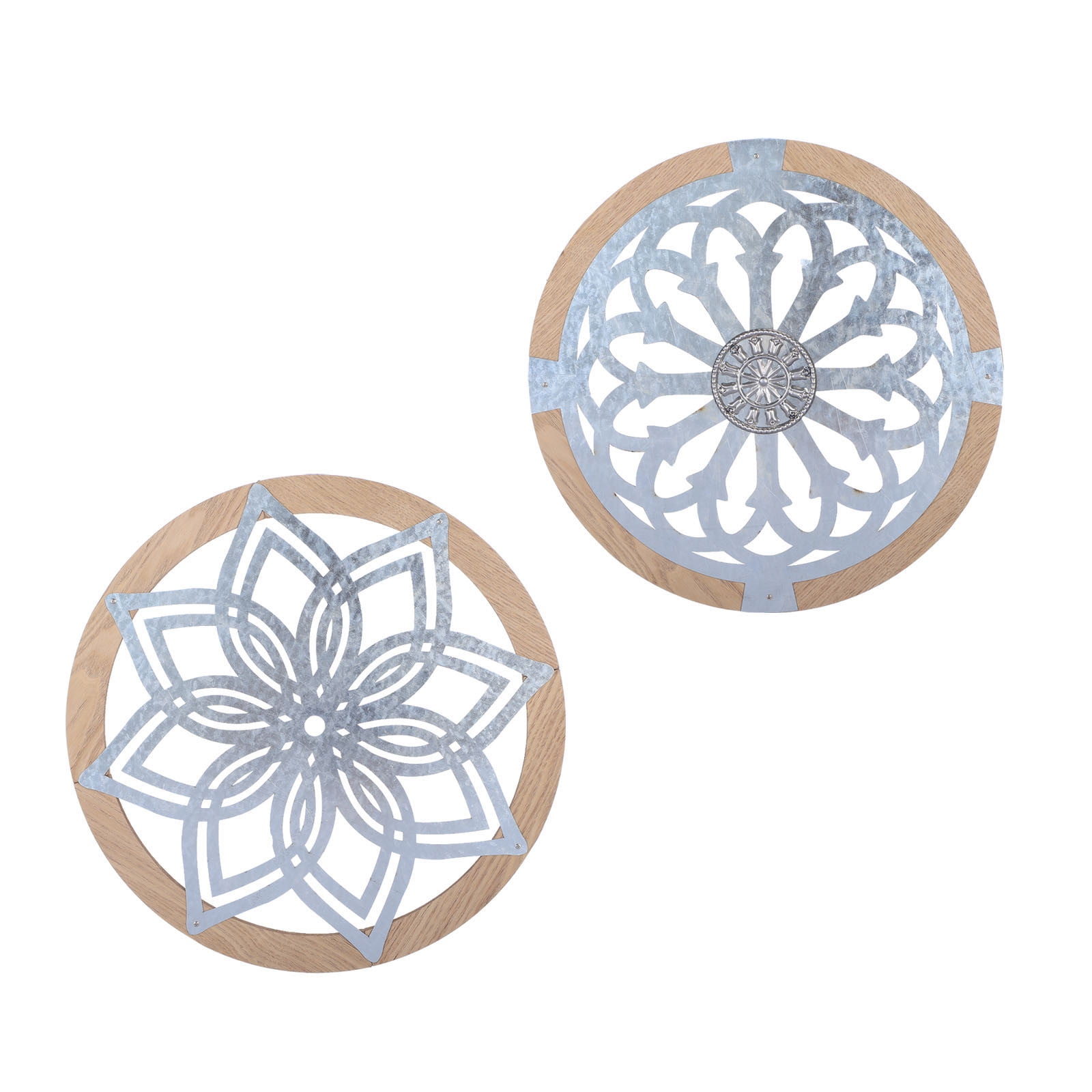 Wonawenie Heritage Round Wall ArtMetal Decorative Wall MedalWooden