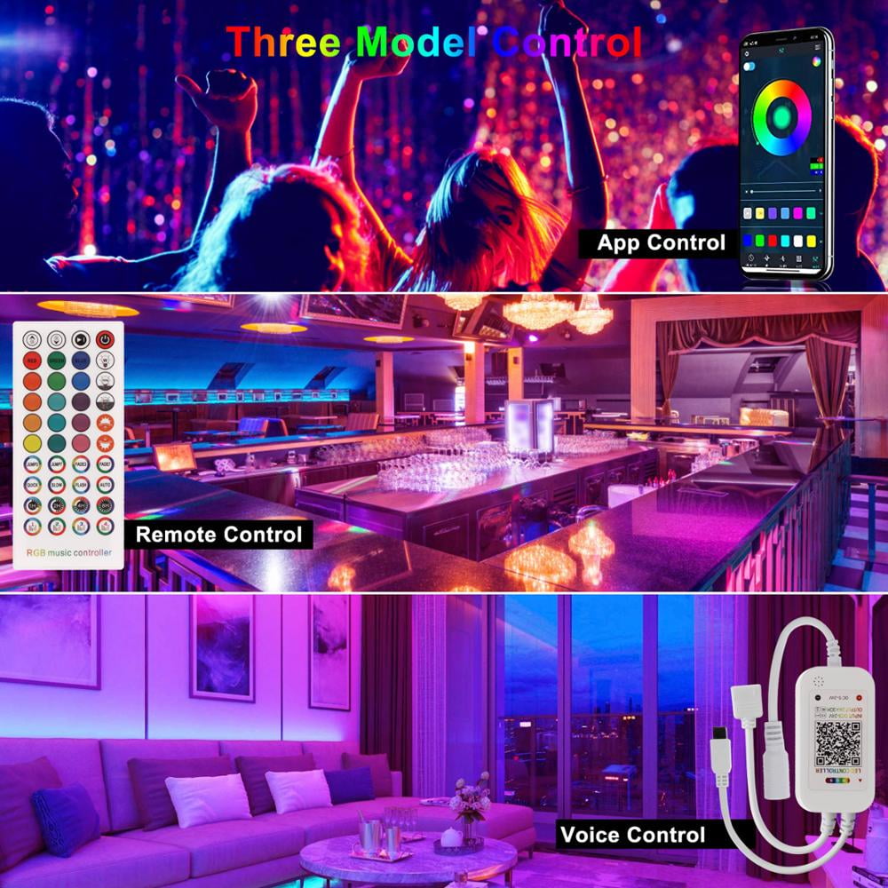 AlexTong Smart WiFi App Control Led Strip Lights Work with Alexa Google Assistant -16.4 feet