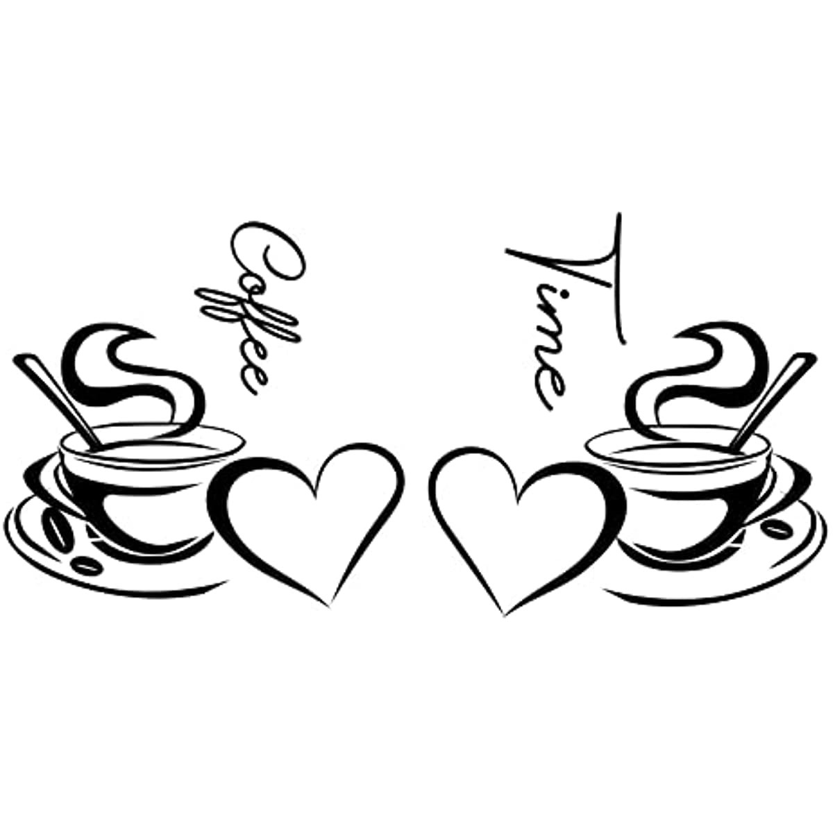 Coffee Clipart Black And White Heart