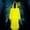 Yellow, variant on Caywon Unisex Hooded Full Length Robe Cloak with Long Sleeves Pullover Style for Halloween Oktoberfest Themed Stage Performance and Festival Party Events