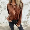 thumbnail image 4 of Uootdi Long Sleeve Tops Gift for Women Velvet Shirts Oversized Button Down Lapel Velvet Shirt Christmas Velour Blouse Top Retro T, 4 of 4