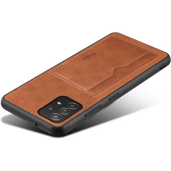 for Samsung Galaxy A33 5G Case, Slim PU Leather Wallet Case Credit Card Slot Holder Lightweight Protective Case with Kickstand for Samsung Galaxy A33 5G (Brown)