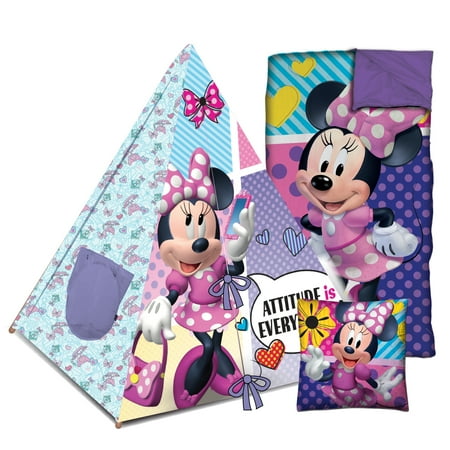 Disney Minnie Mouse Teepee sleeping bag set with BONUS