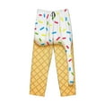 thumbnail image 6 of Uemuo White Ice Cream Pattern Men's Wide Leg Palazzo Lounge Pants with Pockets Light Weight Loose Comfy Casual Pajama Pants-Medium, 6 of 9