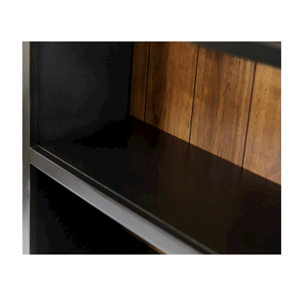 Martin Furniture Hartford Wood Bookcase in Two Tone Distressed Black