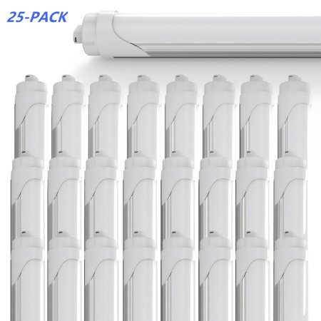 CNSUNWAY R17D/HO Rotate T8 Tube Light Bulb 8FT,5000K Daylight 72W 7200LM, Frosted，4 Pack