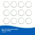 thumbnail image 6 of Kenney Rust-Proof Smooth Plastic Shower Curtain Rings, Set of 12, Clear, 6 of 7
