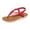 Red, variant on HomeDM Women's Flat Sandals Summer Bohemian Flip Flop Casual Comfort Elastic Ankle Strap Dressy Beach Sandals, Blue Size 5.5