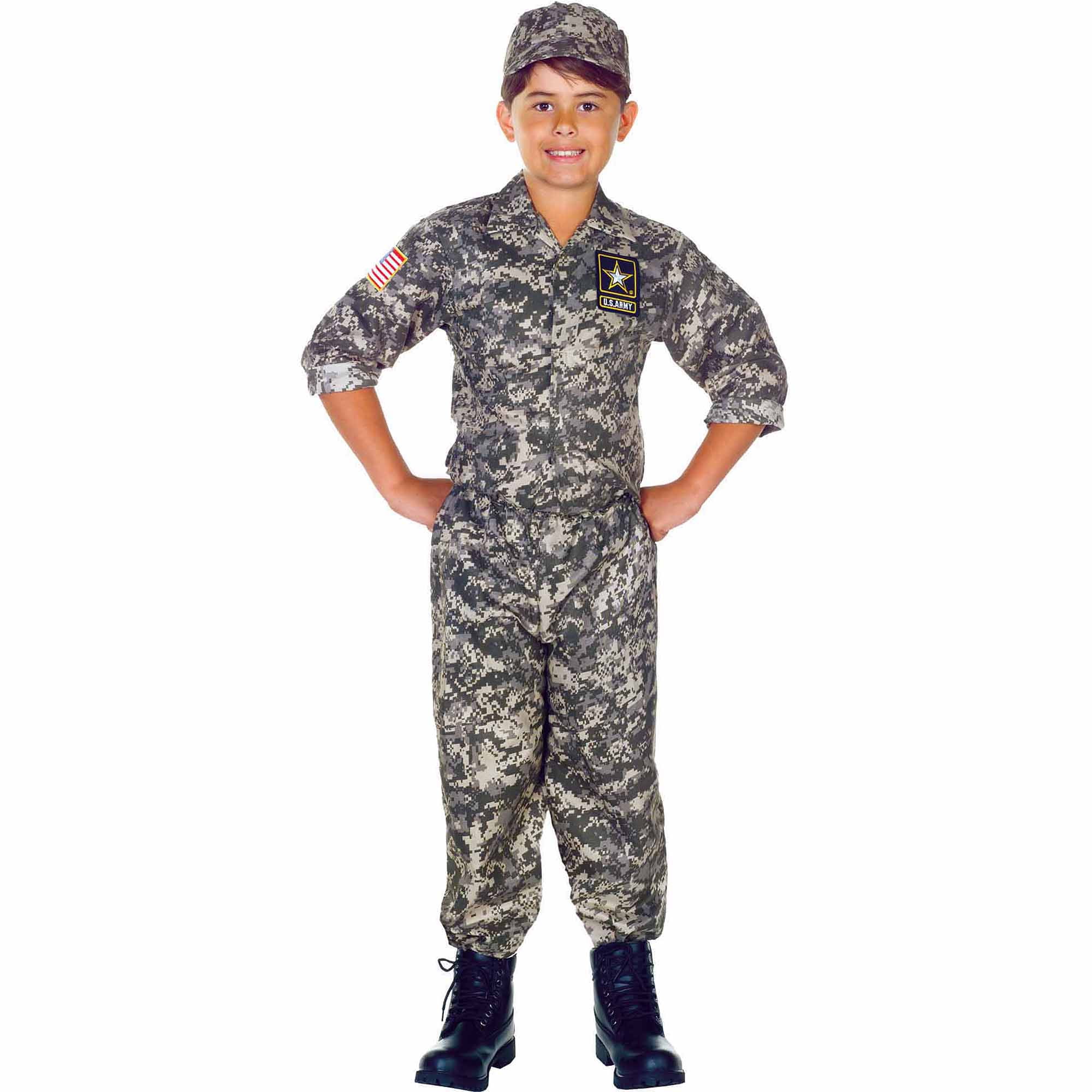 Child Boys Kids Army Soldier Fancy Dress Costume Party Uniform Military Outfit 