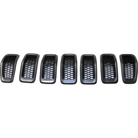 For Jeep Cherokee 2014 15 16 17 2018 Grille | 7pcs | Painted Silver Molding | With Black Insert | CAPA Certified | Replacement For CH1200374, CH1200374C | 6CY39XS9AC