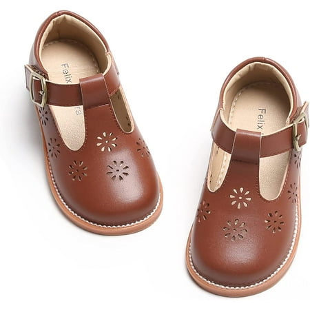 

QWZNDZGR Toddler Little Girl Mary Jane Dress Shoes - Ballet Flats for Girl Party School Shoes