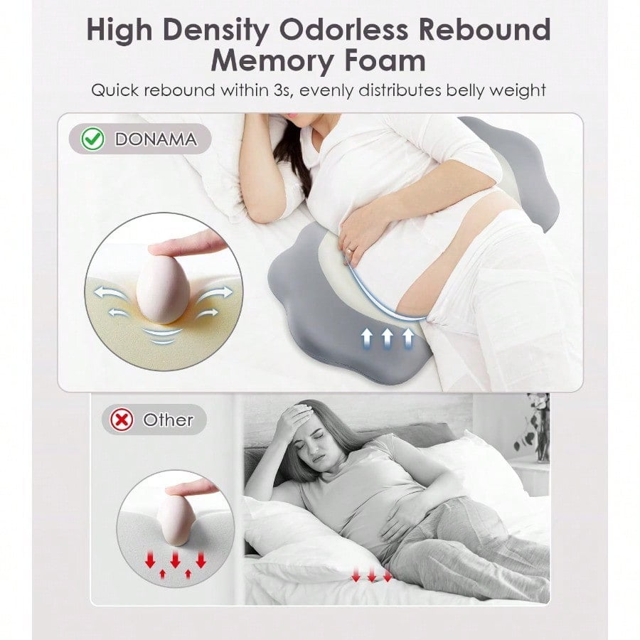 Pregnancy Pillows for Sleeping Memory Foam Maternity Pillow port for Back Belly HIPS Adjustable Travel Wedge Pillow for Pregnant Women Side Spleeping Pregnant Pillows with case