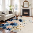 thumbnail image 2 of Large Area Rugs for Living Room Bedroom, Navy Blue Spring Floral 6'x9' Rug Washable Carpet Runner Indoor Outdoor, Farmhouse Butterfly Rustic Non Slip Floor Mats Rug for Kitchen, Playroom, 2 of 8