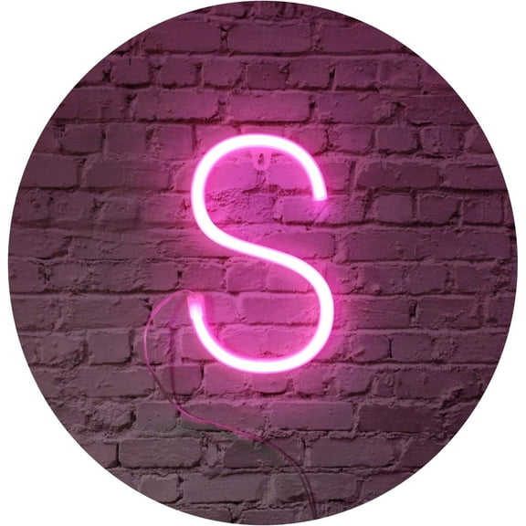 Letter Neon Lights, LED Neon Night Light Neon Lights Wall Decorative Night Light for Kids Bedroom Battery USB Operated Pink