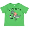 thumbnail image 3 of Inktastic I Love Soccer-dinosaur in Orange Boys or Girls Toddler T-Shirt, 3 of 5