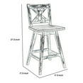 thumbnail image 3 of Farmhouse Swivel Counter Height Chair with X Shaped Back, Set of 2, Brown- Saltoro Sherpi, 3 of 3