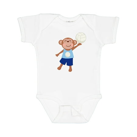 

Inktastic Volleyball Player Boys Cute Monkey Gift Baby Boy Bodysuit