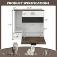 thumbnail image 6 of Cat Litter Box Enclosure, Indoor Hidden Cat Litter Box Furniture with 2 Drawers and Door, Cat House End Table for Living room, White and Brown, 6 of 11
