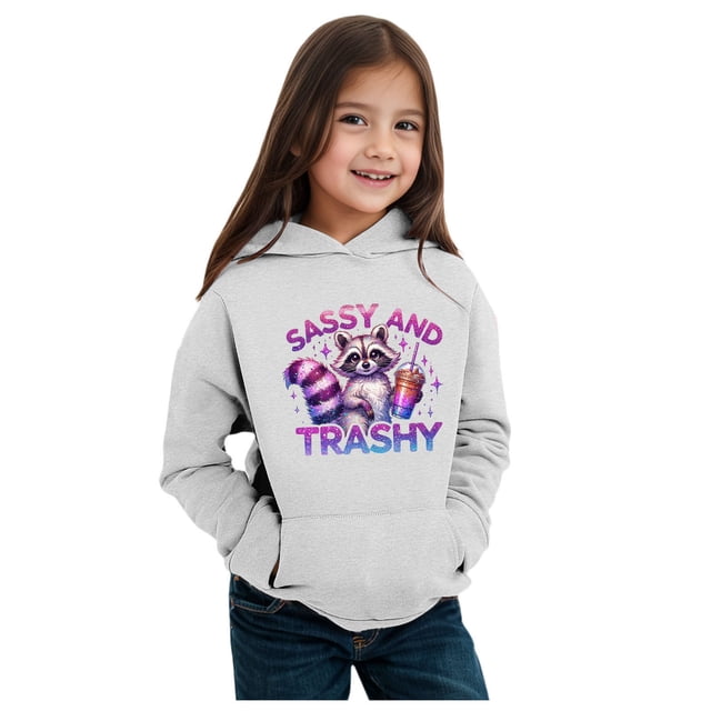 PMVFHDE Liquidation Chandail à Col Rond pour Filles Chandail à Capuchon pour Enfants d'Hiver Mode à Imprimé Animal Manteau Chaud et Confortable pour Garçons et Filles Chandails d'Automne pour Filles, Gris, 11-12 Ans