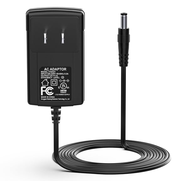 LujingZ 12V 1A 12 Volts 1 Amps 12 Watts Adapter Power Supply 100V~240V AC to DC Plug 5.5 x 2.1mm for 12Volt 800mA 900mA 1000mA Equipment Extra Long 6ft Cord Compatible with LED Strip CCTV Camera Rout