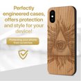 thumbnail image 2 of Case Yard Wooden Case Outside Soft TPU Silicone, Slim Fit Shockproof Wood Protective Phone Cover for Girls Boys Men and Women, Supports Wireless Charging Illuminati Design case for iPhone-XS-Max, 2 of 7