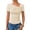 Womens tops Beige, variant on Women's Short Sleeve Off Shoulder Fashion Summer Fitted Slant Neck Crop Top Going Out Party Club Beige L