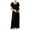 Black, variant on Diufon Women's Maternity Breastfeeding Long Dress Double Layer Short Sleeve Nursing Dress Pregnant Basic Dress