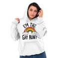 thumbnail image 4 of Cute Rainbow Proud LGBTQ Gay Auntie Hoodie Sweatshirt Women Brisco Brands X, 4 of 6