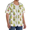 thumbnail image 4 of Fotbe Avocado Playing Music print Short Sleeve Button Down Shirts for Men Casual Summer Beach Wrinkle Free Shirt-Medium, 4 of 7