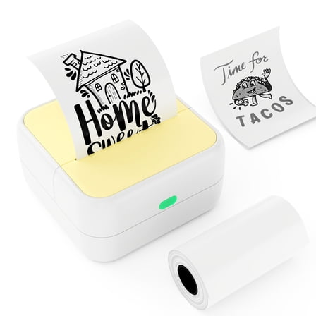 Label printer,With 1 Notes Scrapbook Diy Bt Compatible With Paper Roll (57x26mm) Label Sticker Notes Thermal Label Maker Label Printer With Android / Printer Portable Journal Pictures -