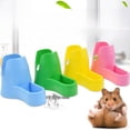 thumbnail image 5 of Botella de agua pequeña para mascotas + tetera de plástico para beber, cuenco de soporte para vajilla, para enfriar conejos, chinchillas y erizos, 2 en 1, 5 of 5