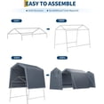 thumbnail image 7 of 6 x 6 Ft Portable Outdoor Storage Shelter with Roll Up Zipper Door and Vent 240G PE Tarp Waterproof UV Resistant for Motorcycle Firewood Tools Gray, 7 of 7